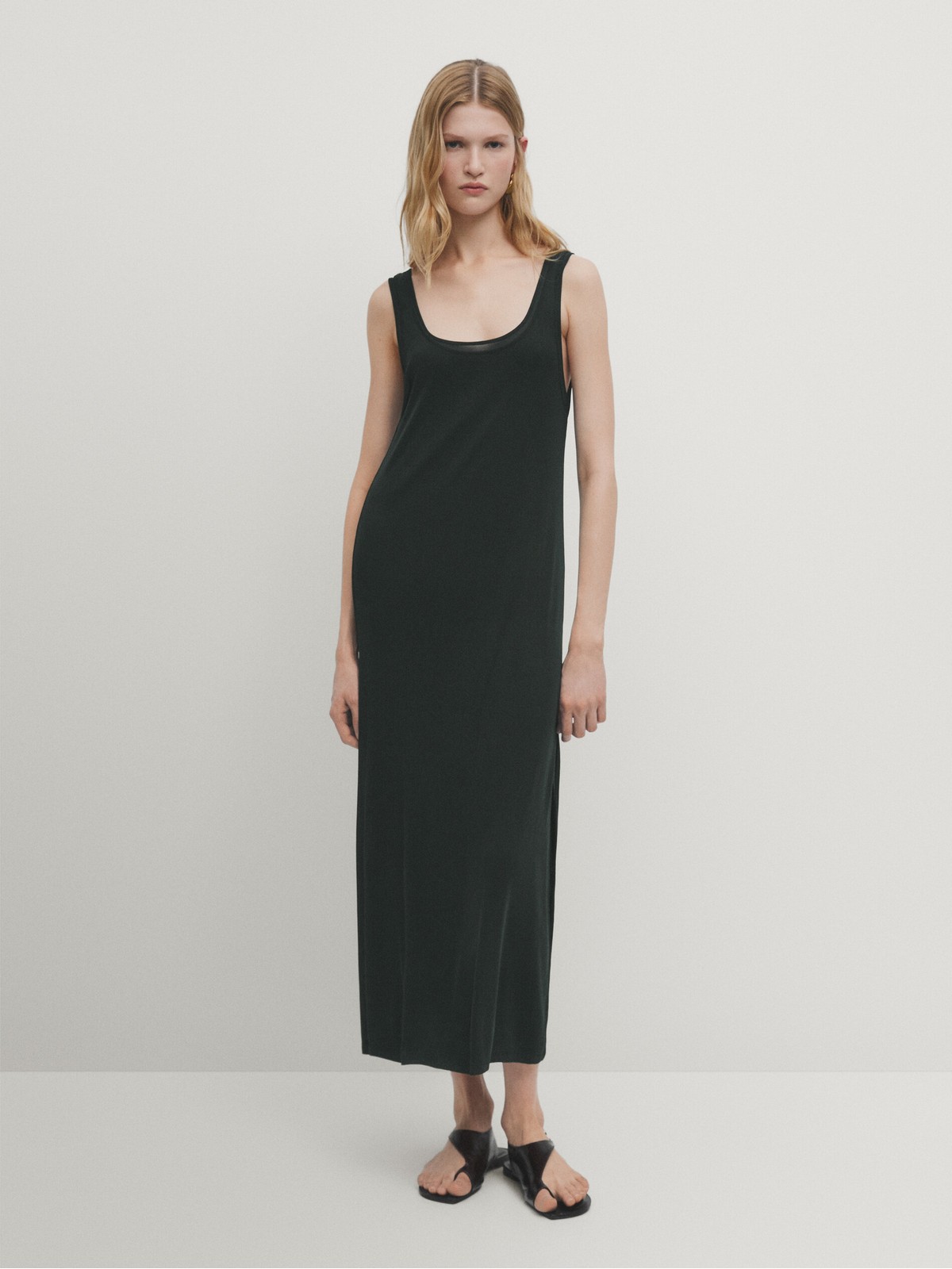 

Платье женское Massimo Dutti 6621/521-I2024 зеленое L, Зеленый, 6621/521-I2024