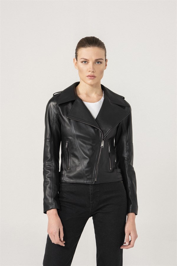 Кожаная куртка женская Black Noble 44 черная XS (доставка из-за рубежа)
