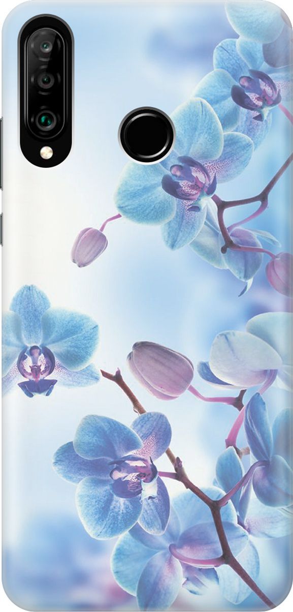 

Чехол на Honor 20 Lite/20s/Huawei P30 Lite "Голубые орхидеи", Голубой;серый, 280