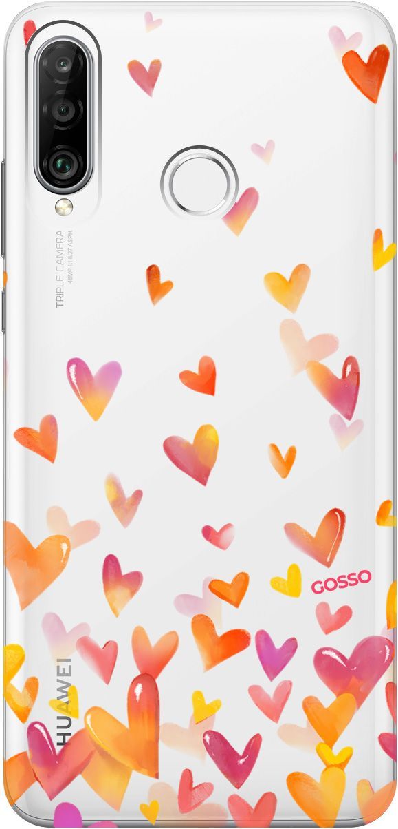 

Чехол на Honor 20 Lite/20s/Huawei P30 Lite "Flying Hearts" прозрачный, Прозрачный;желтый, 176