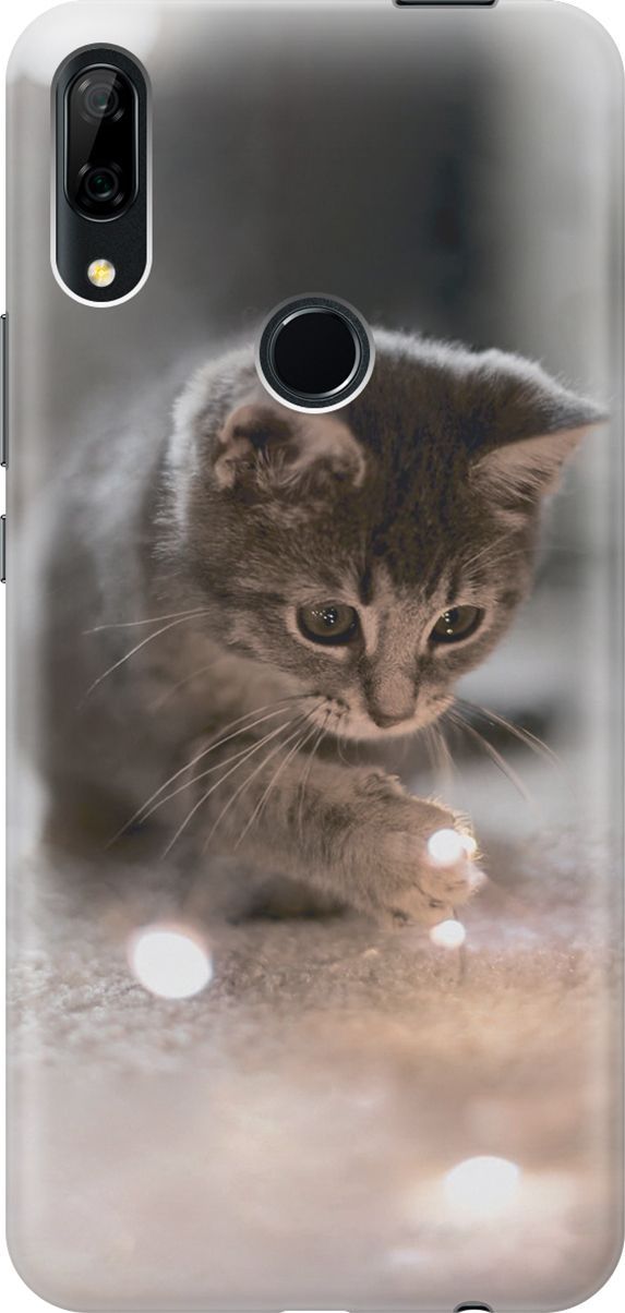 

Чехол на Honor 9X/9X Premium/Huawei P Smart Z/Y9 Prime (2019) "Котенок и свет", Белый;коричневый, 348