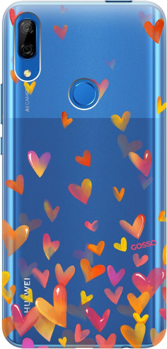 

Чехол на Honor 9X/Huawei P Smart Z/Y9 Prime (2019) "Flying Hearts" прозрачный, Прозрачный;желтый, 671