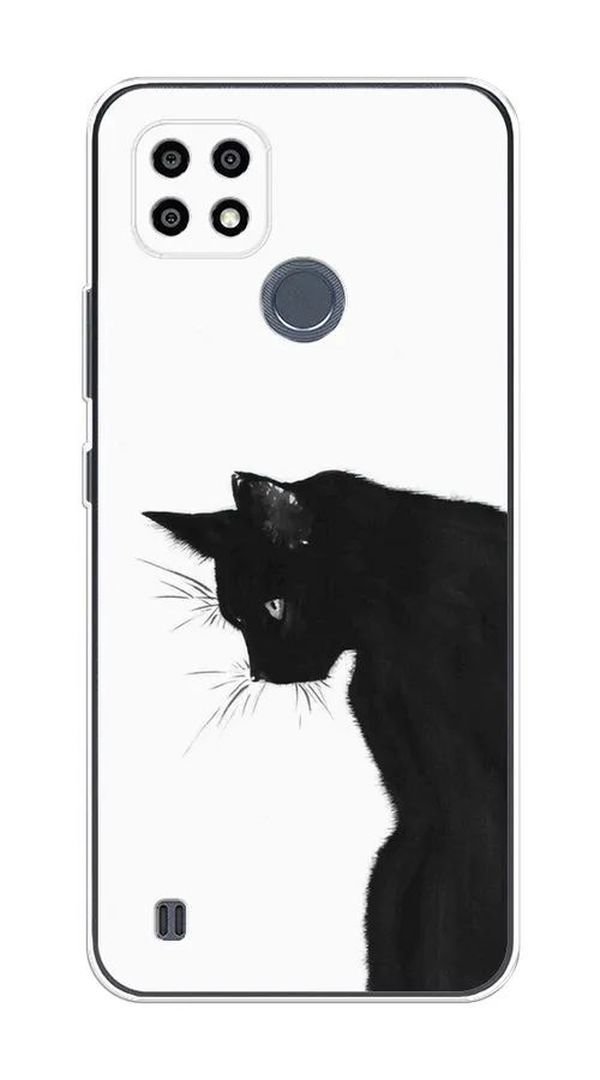 

Чехол Awog на Realme C25Y "Black cat", Белый;черный, 2510950-1