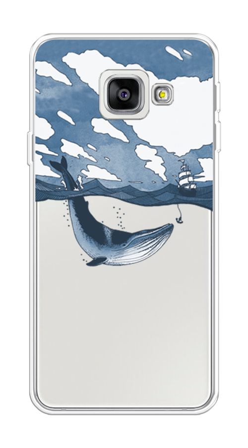

Чехол на Samsung Galaxy A3 2016 "Большой кит", Синий, 20250-1