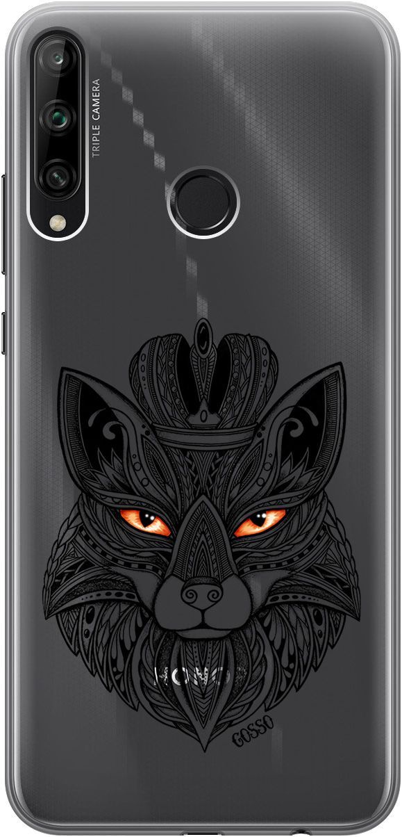 

Чехол на Honor 9C/Huawei P40 Lite E "Fox Queen" прозрачный, Прозрачный;серый, 128