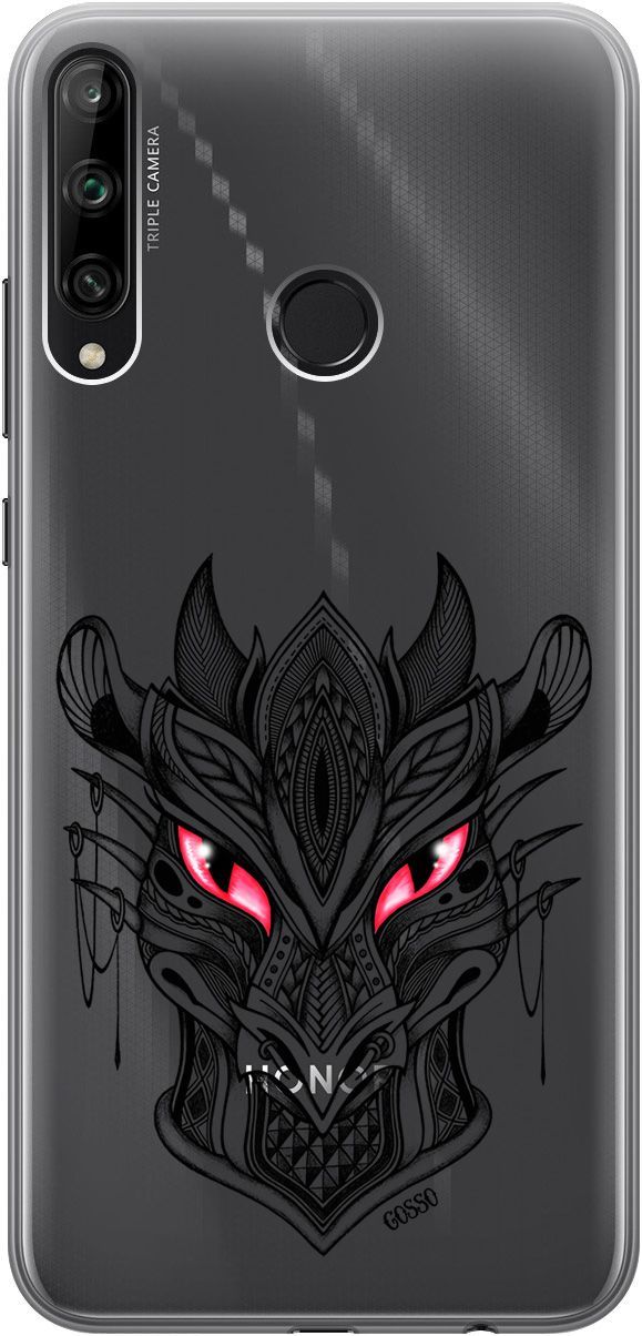 

Чехол на Honor 9C/Huawei P40 Lite E "Dragon" прозрачный, Прозрачный;черный, 128