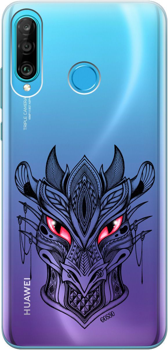 

Чехол на Honor 20 Lite/20s/Huawei P30 Lite "Dragon" прозрачный, Прозрачный;черный, 176