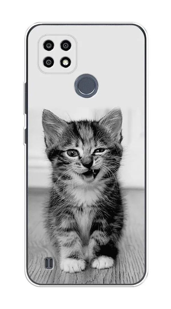 

Чехол Awog на Realme C25Y "Подмигивающий котенок", Серый;черный, 2510950-1