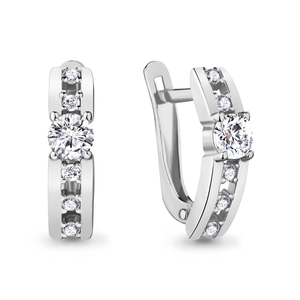 

Серьги из серебра с фианитом Aquamarine Aquamarine 48609А_925_р, 48609А_925_р