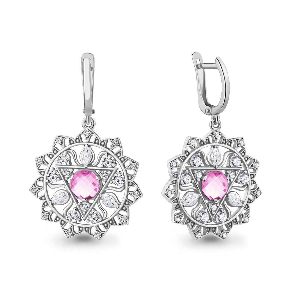 

Серьги из серебра с фианитом Aquamarine Aquamarine 48608АВ_925_р, 48608АВ_925_р