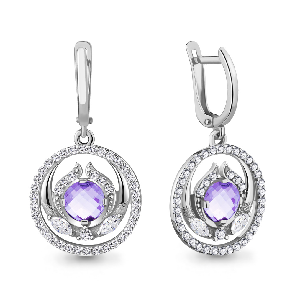 

Серьги из серебра с фианитом Aquamarine Aquamarine 48607АД_925_р, 48607АД_925_р