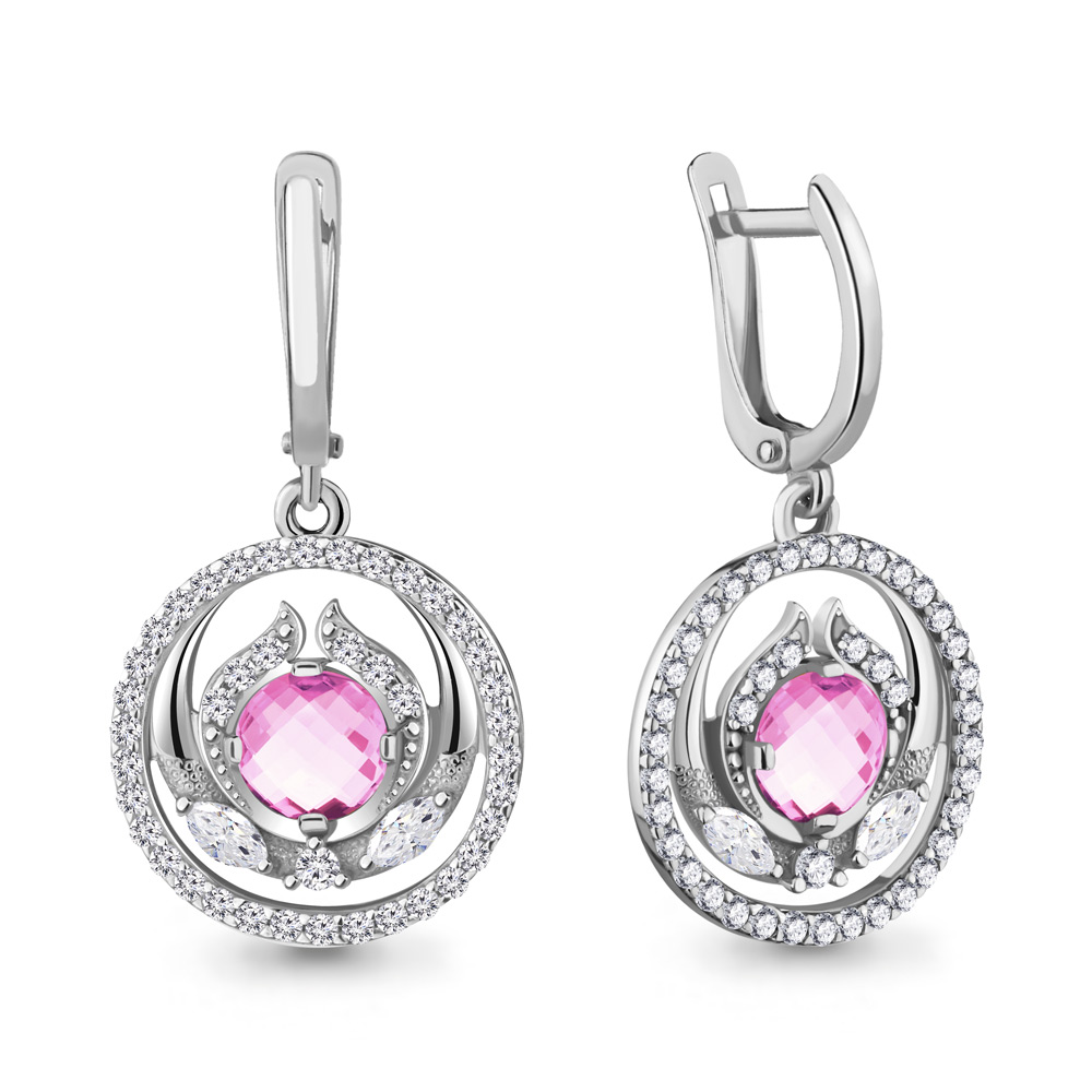 

Серьги из серебра с фианитом Aquamarine Aquamarine 48607АВ_925_р, 48607АВ_925_р