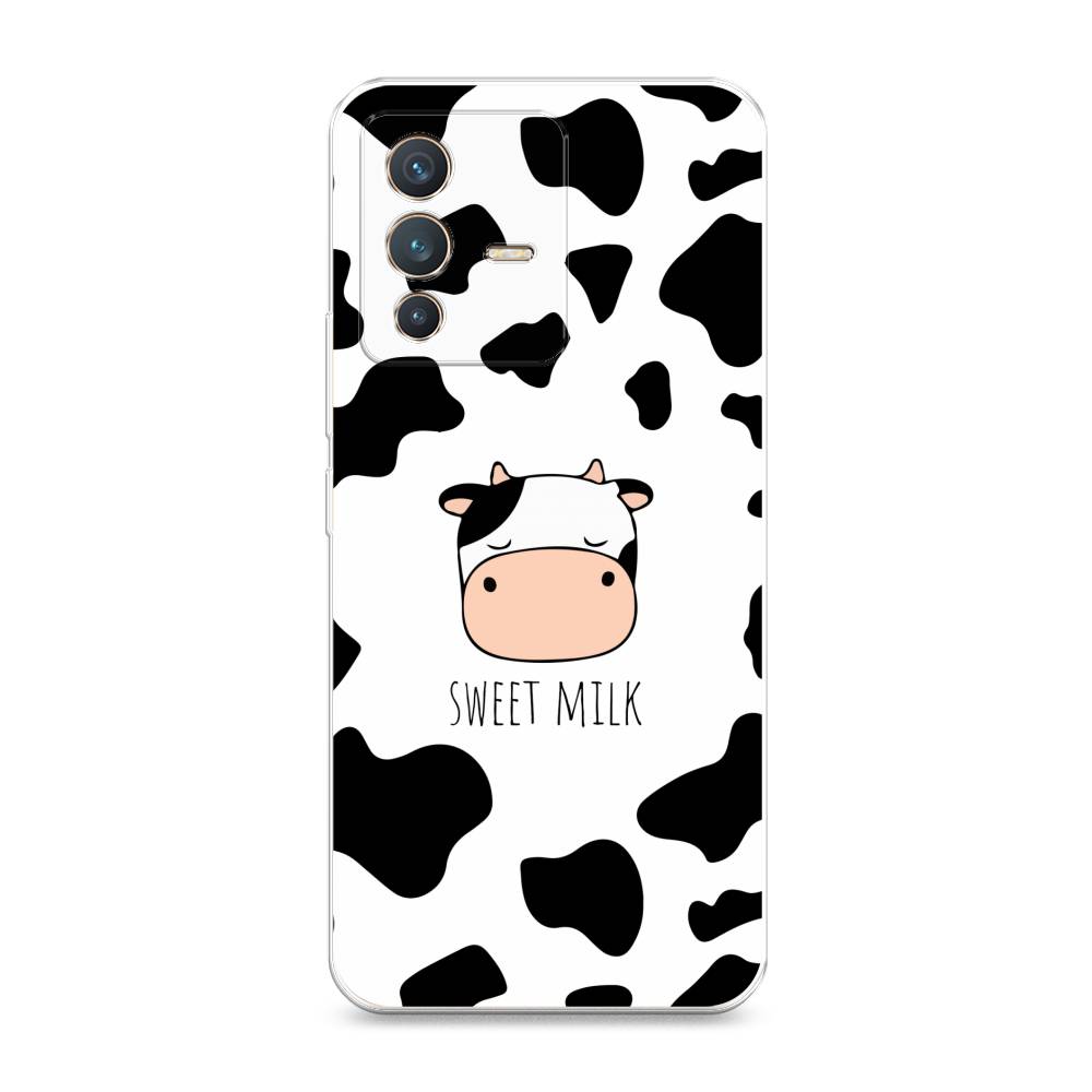 

Чехол на Vivo V23 "Sweet milk", Розовый;белый;черный, 266050-1