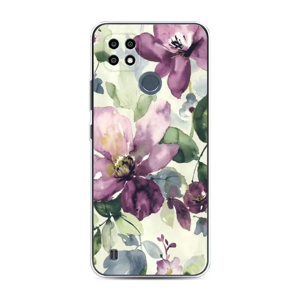 

Чехол Awog на Realme C25Y "Сиреневые цветы-акварель", Разноцветный, 2510950-10