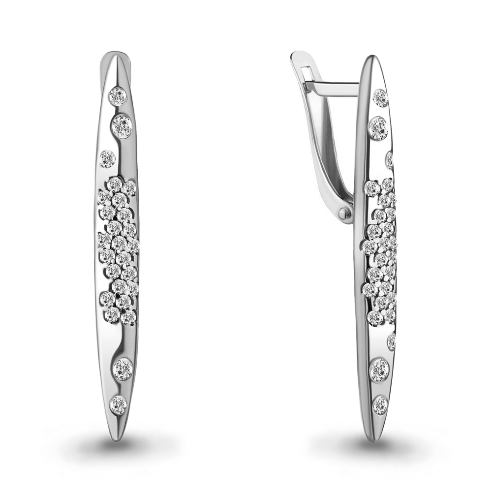 

Серьги из серебра с фианитом Aquamarine Aquamarine 48546А_925_р, 48546А_925_р