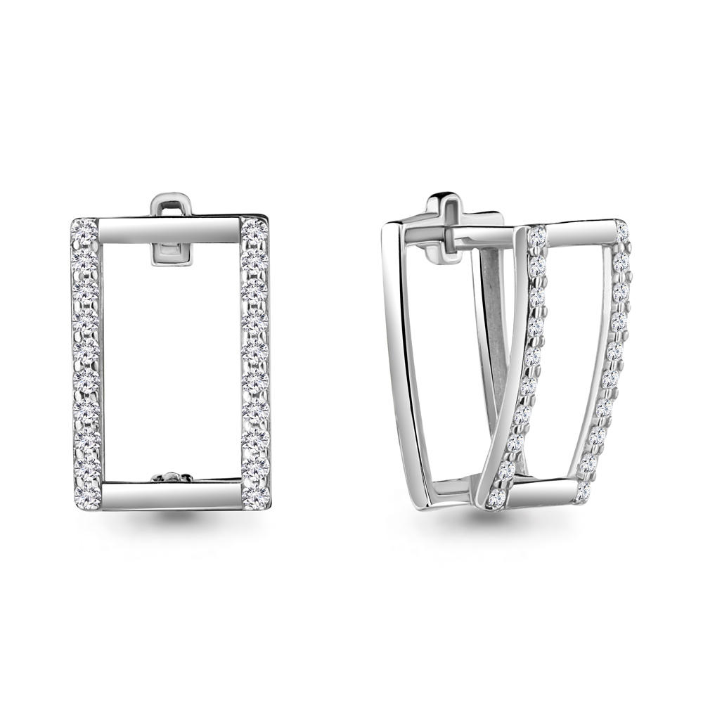 

Серьги из серебра с фианитом Aquamarine Aquamarine 48537А_925_р, 48537А_925_р