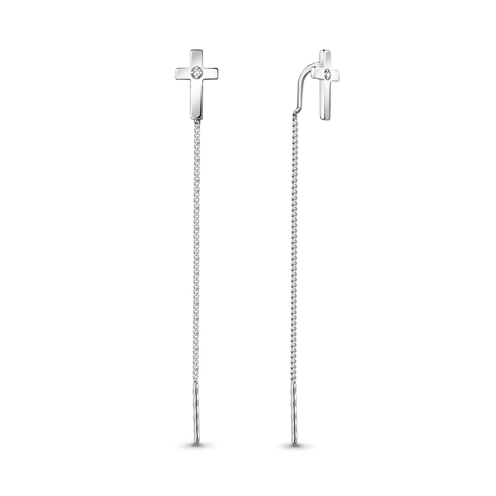 

Серьги из серебра с фианитом Aquamarine Aquamarine 48533А_925_р, 48533А_925_р