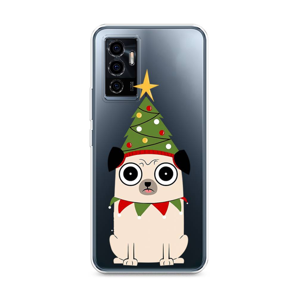 

Чехол на Vivo V23e "Собачка с ёлочкой", Бежевый;красный;зеленый, 265950-1