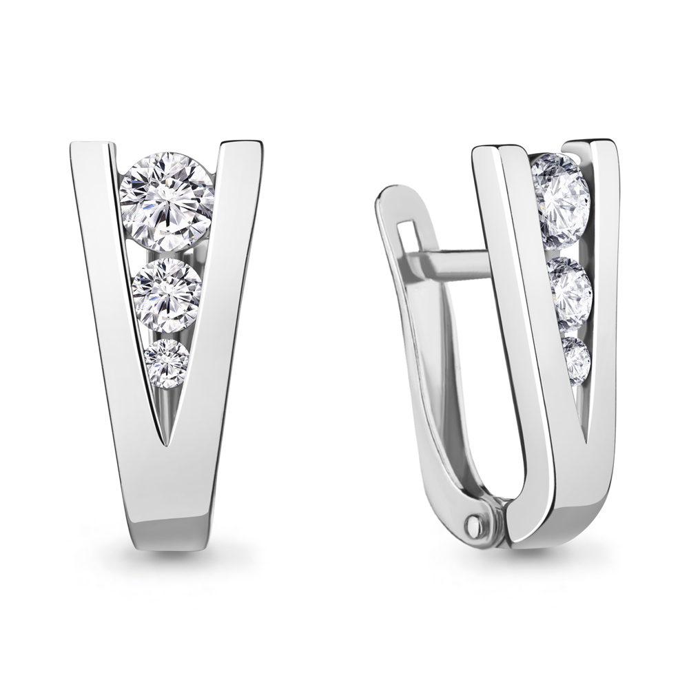 

Серьги из серебра с фианитом Aquamarine Aquamarine 48511А_925_р, 48511А_925_р