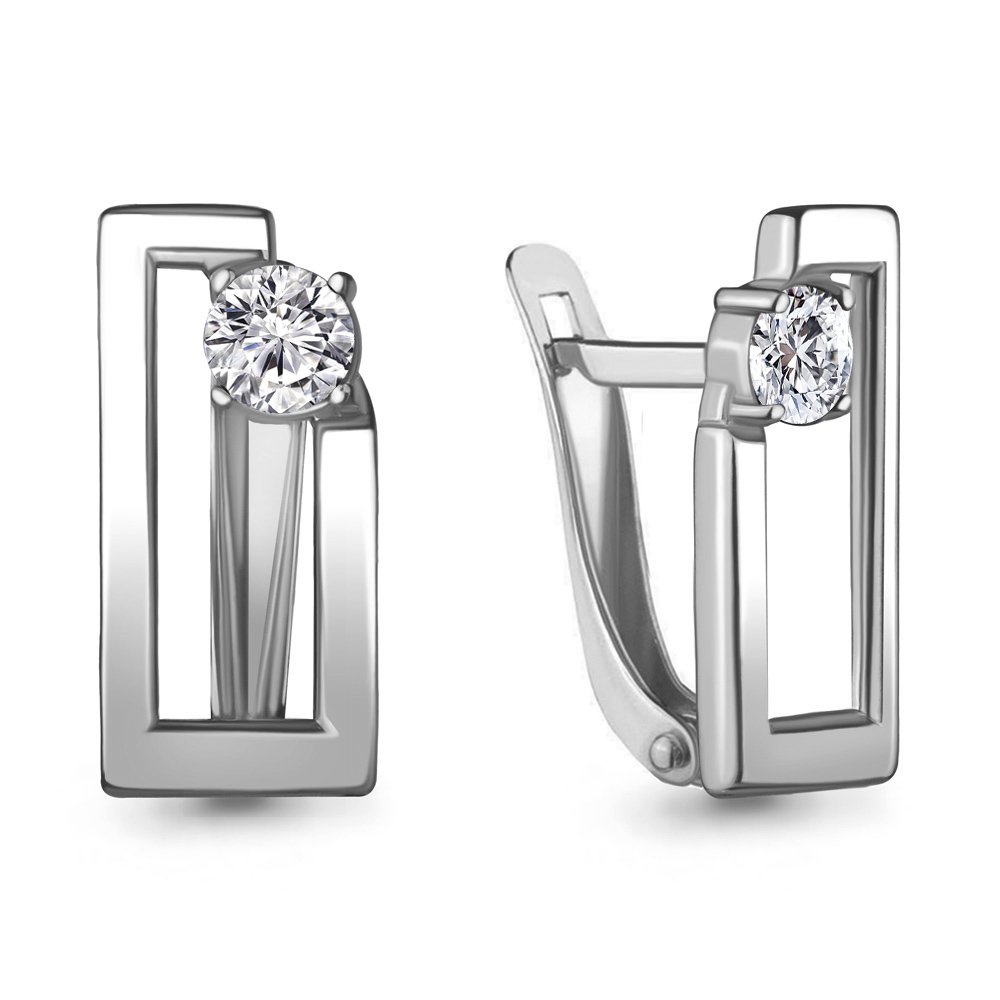 

Серьги из серебра с фианитом Aquamarine Aquamarine 48509А_925_р, 48509А_925_р