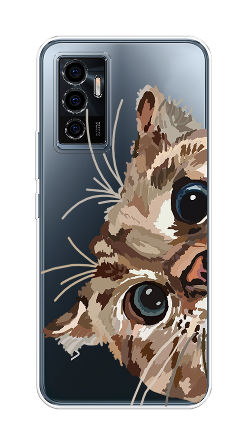 

Чехол на Vivo V23e "Любопытный кот", Коричневый;синий;черный, 265950-1