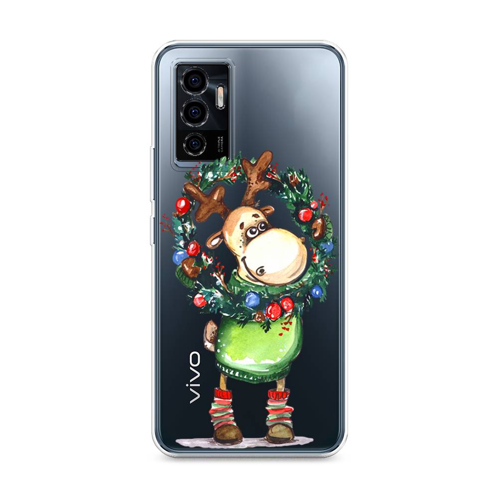 

Чехол на Vivo V23e "Олень с новогодним венком", 265950-4