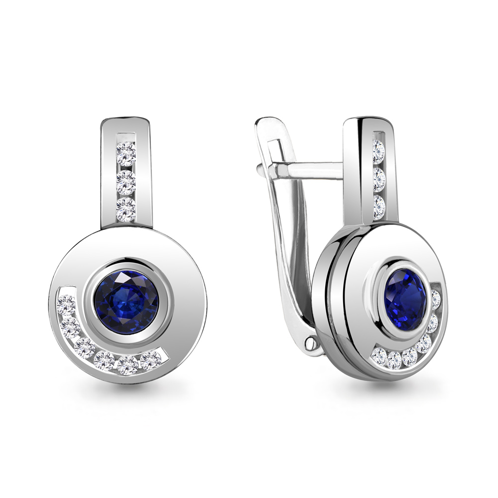 

Серьги из серебра с фианитом Aquamarine Aquamarine 48506АБ_925_р, 48506АБ_925_р