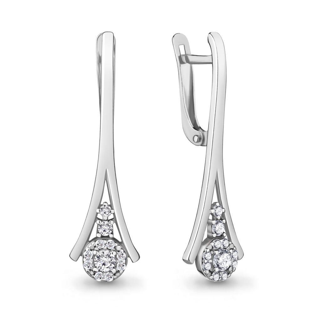 

Серьги из серебра с фианитом Aquamarine Aquamarine 48502А_925_р, 48502А_925_р