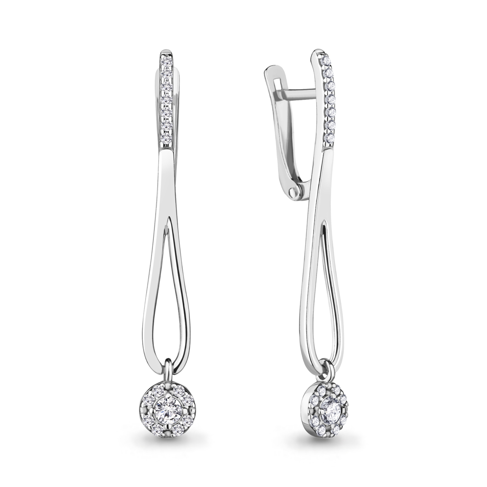 

Серьги из серебра с фианитом Aquamarine Aquamarine 48501А_925_р, 48501А_925_р