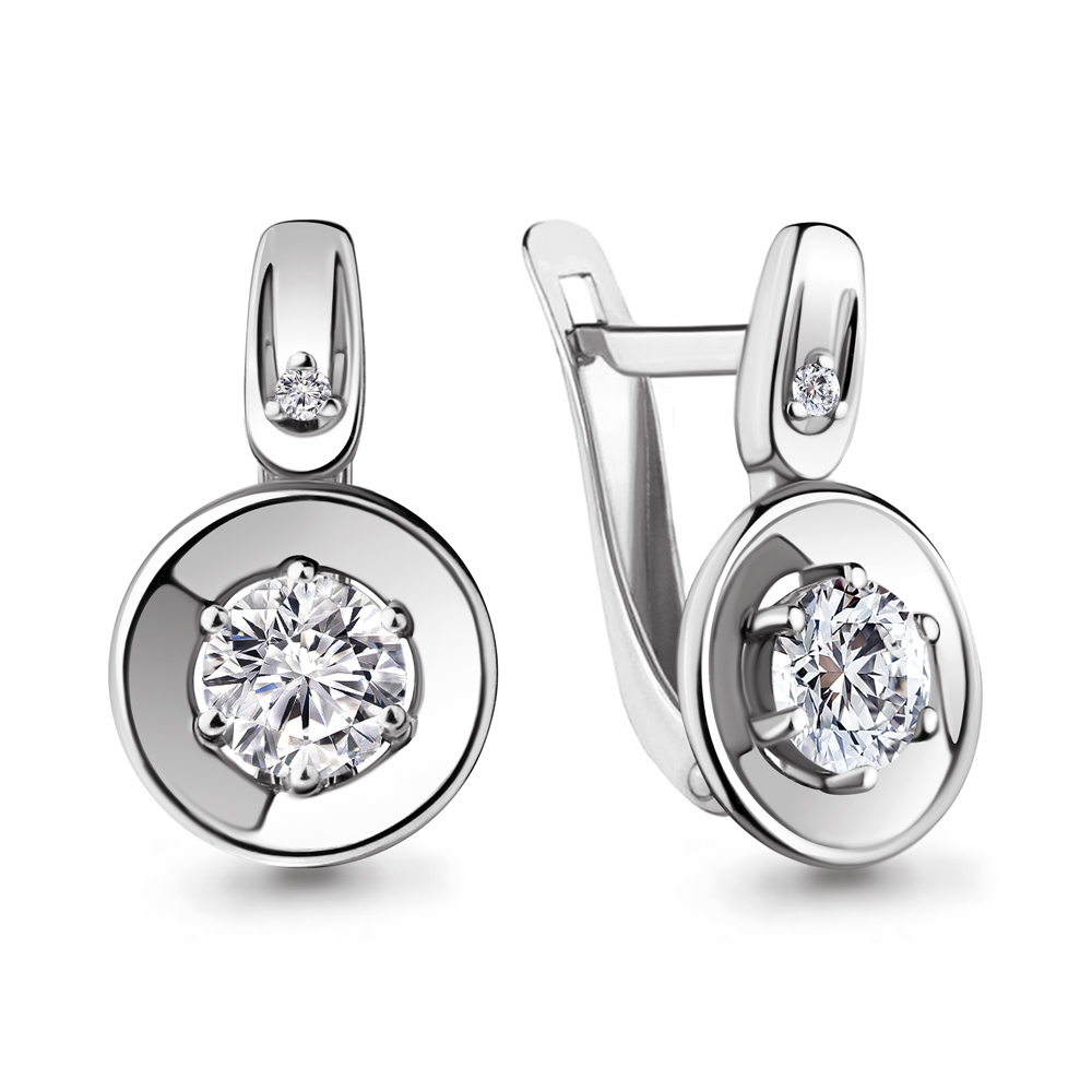 

Серьги из серебра с фианитом Aquamarine Aquamarine 48482А_925_р, 48482А_925_р
