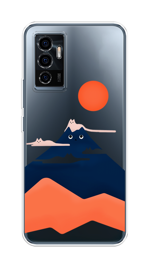 

Чехол на Vivo V23e "Кот-гора", Черный;оранжевый, 265950-4