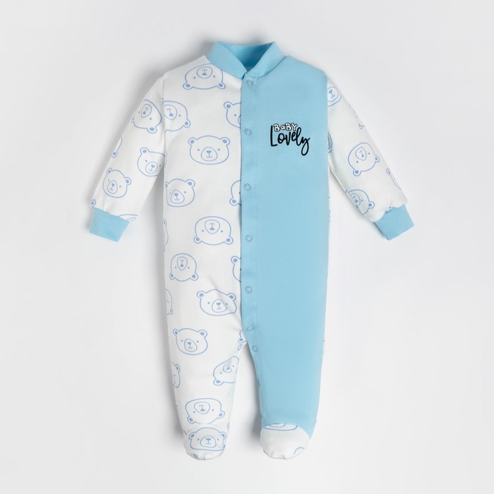 

Комбинезон детский, цвет голубой/baby lovely, рост 80 см, Белый;голубой