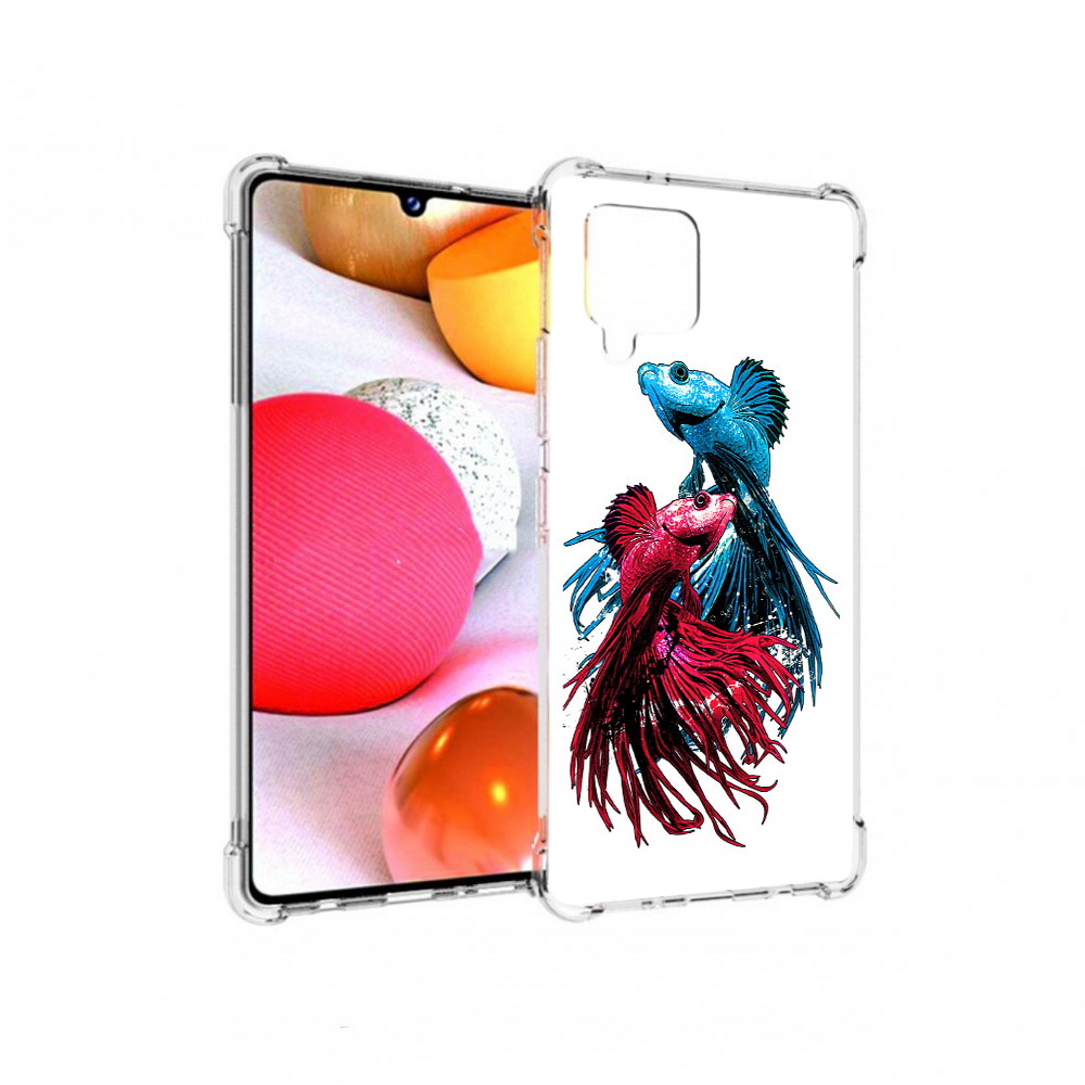 

Чехол MyPads Tocco для Samsung Galaxy A42 рыбы петушки (PT226910.539.592), Прозрачный, Tocco