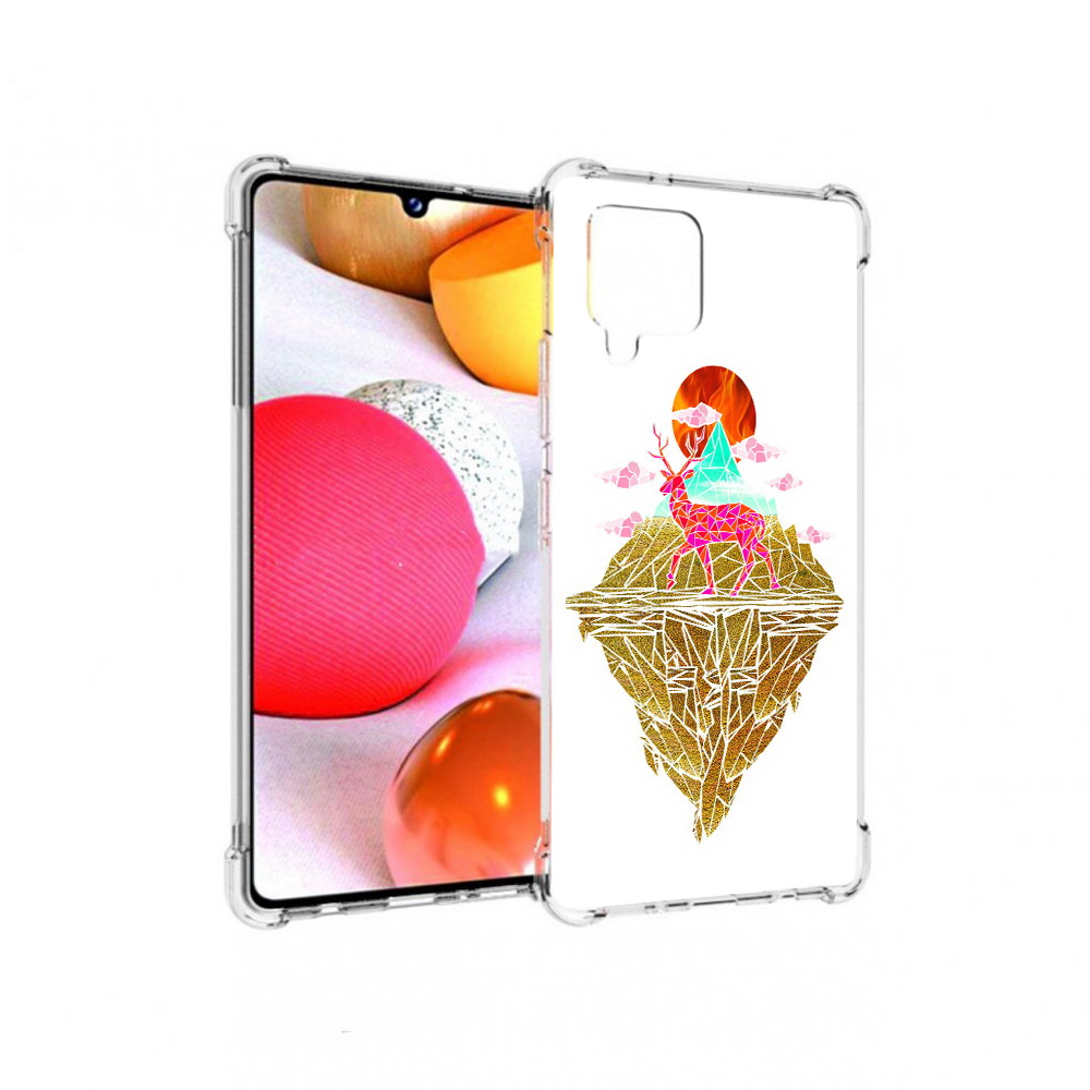 

Чехол MyPads Tocco для Samsung Galaxy A42 розовый олень абстракция (PT226910.539.586), Прозрачный, Tocco