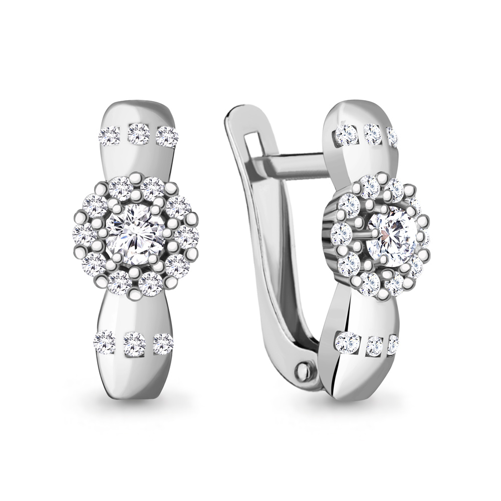 

Серьги из серебра с фианитом Aquamarine Aquamarine 48479А_925_р, 48479А_925_р