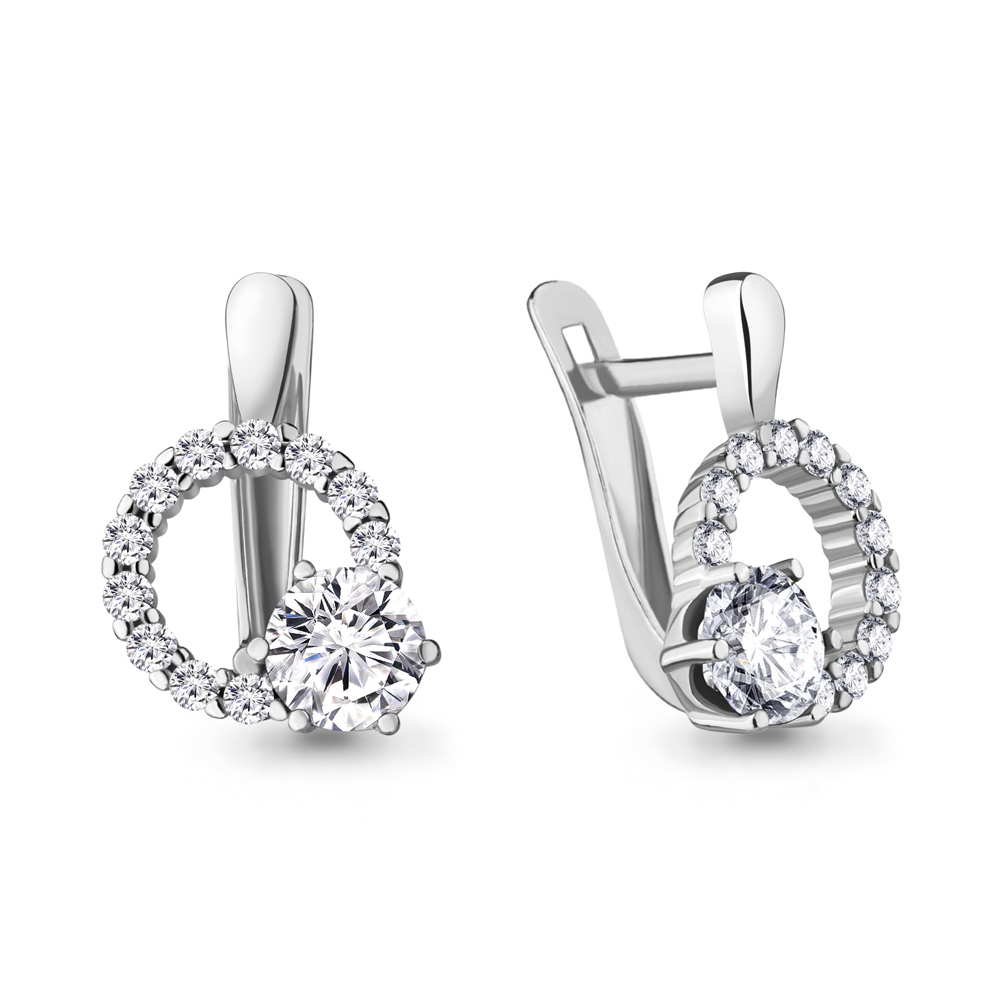

Серьги из серебра с фианитом Aquamarine Aquamarine 48478А_925_р, 48478А_925_р