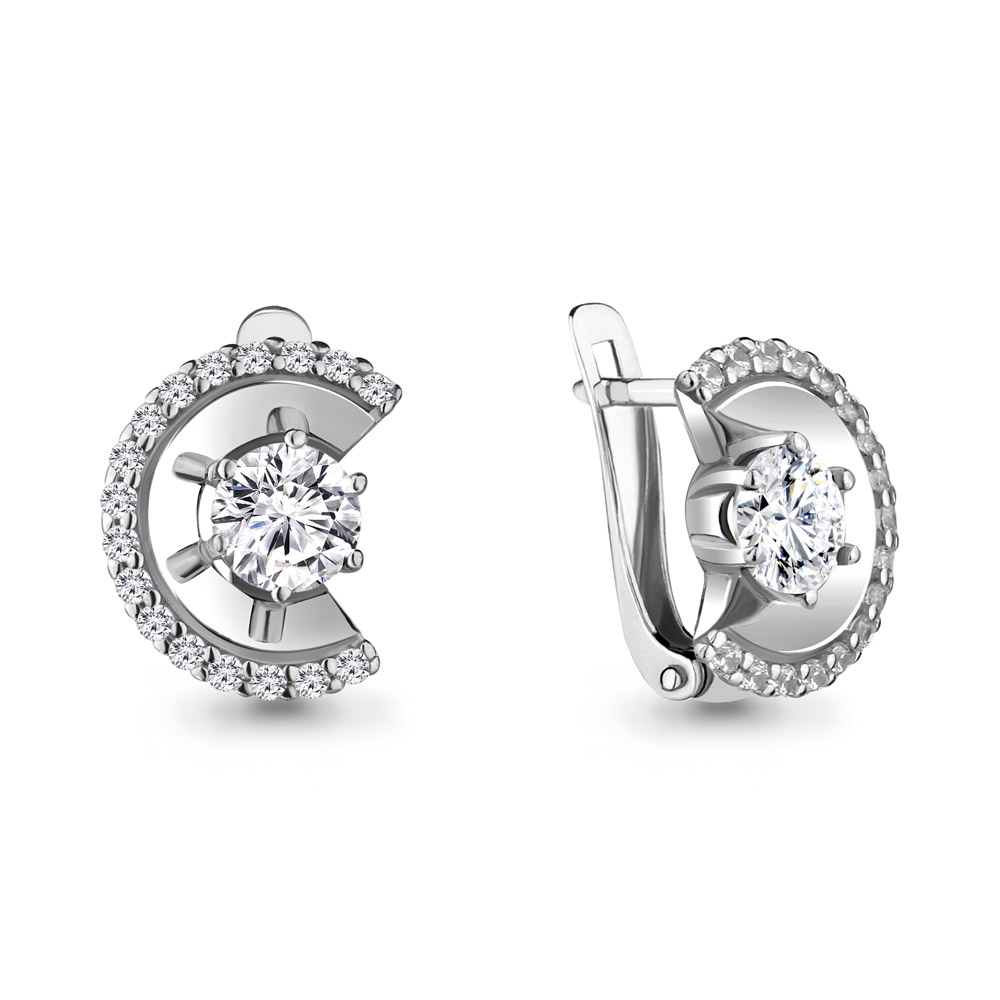 

Серьги из серебра с фианитом Aquamarine Aquamarine 48477А_925_р, 48477А_925_р