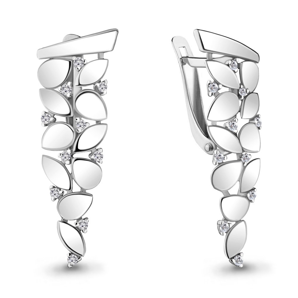 

Серьги из серебра с фианитом Aquamarine Aquamarine 48472А_925_р, 48472А_925_р