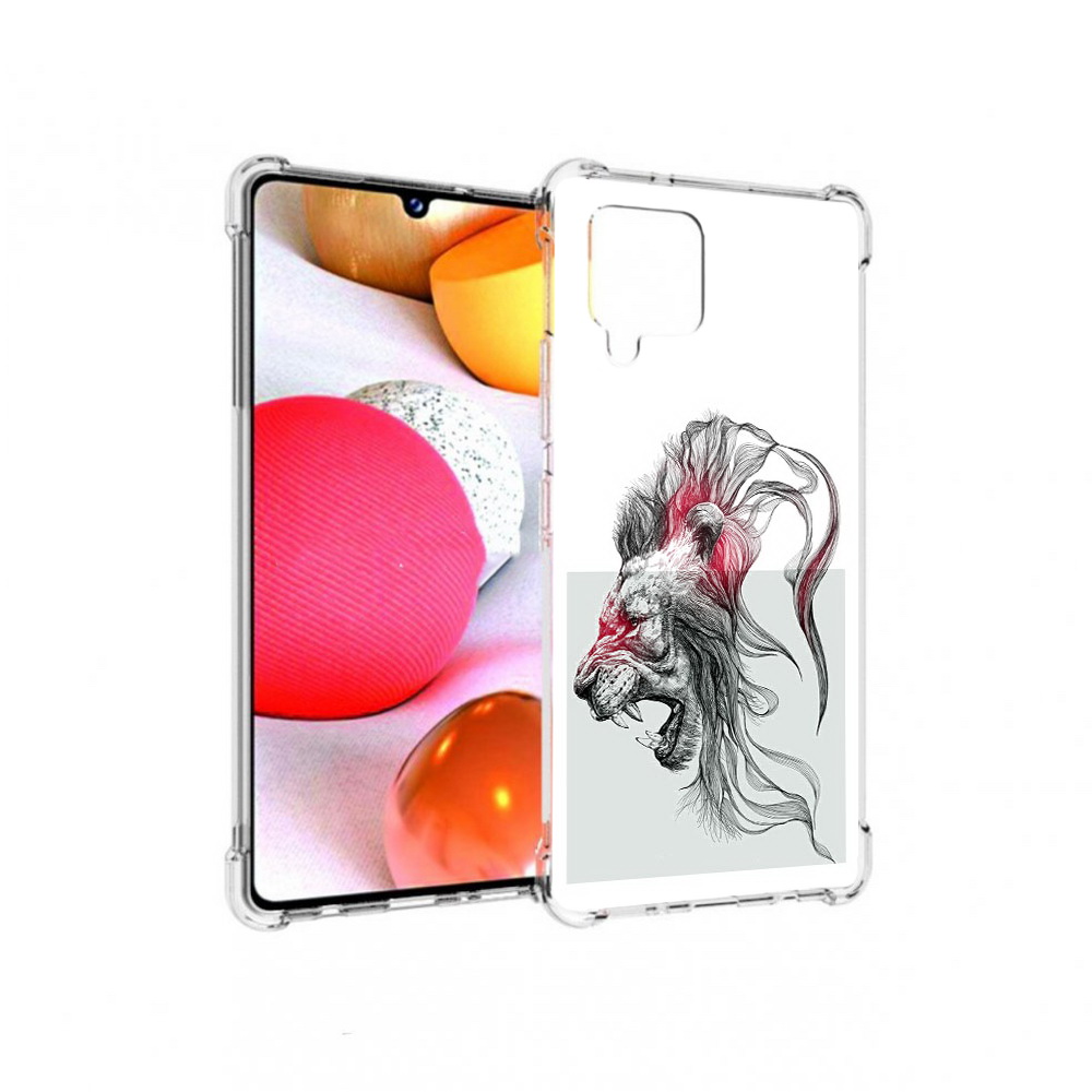 

Чехол MyPads Tocco для Samsung Galaxy A42 разъяренный лев (PT226910.539.576), Прозрачный, Tocco