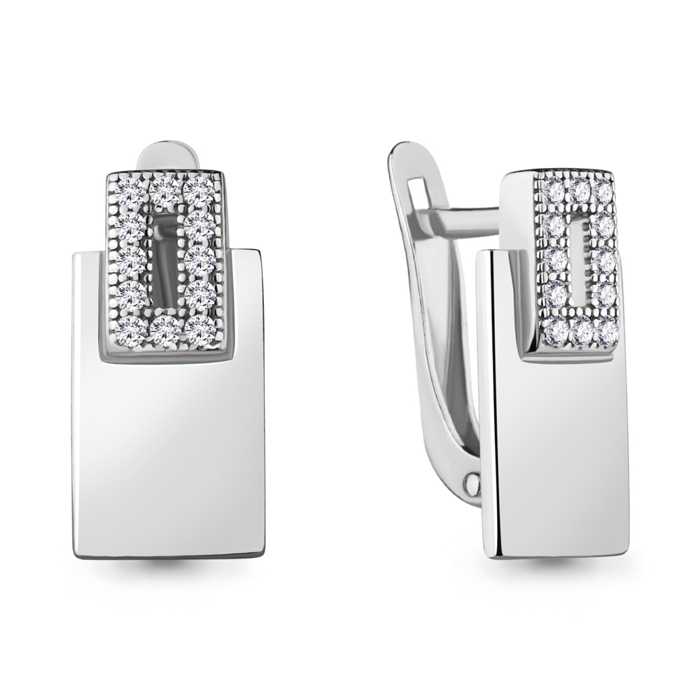 

Серьги из серебра с фианитом Aquamarine Aquamarine 48453А_925_р, 48453А_925_р
