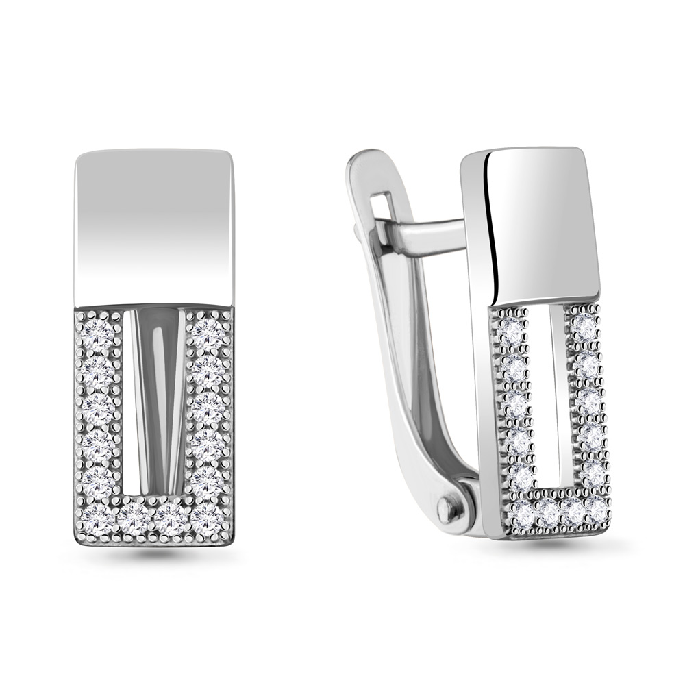 

Серьги из серебра с фианитом Aquamarine Aquamarine 48452А_925_р, 48452А_925_р