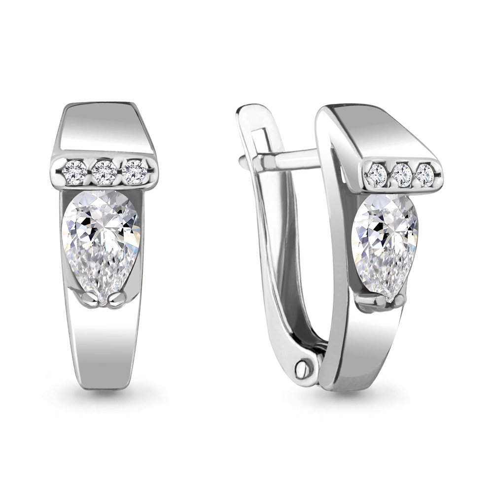 

Серьги из серебра с фианитом Aquamarine Aquamarine 48448А_925_р, 48448А_925_р