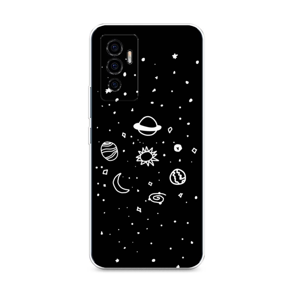 

Чехол на Vivo V23e "Дудл солнечной системы", Бежевый;серый, 265950-2
