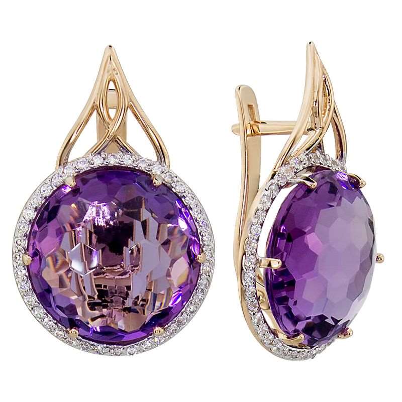 

Серьги из красного золота с аметистом ALORIS 1123АКц, Серьги 1123АКц