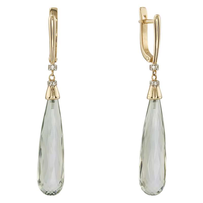 

Серьги Капли с аметистами и фианитами из красного золота ALORIS Серьги 1028АзКц, Серьги 1028АзКц