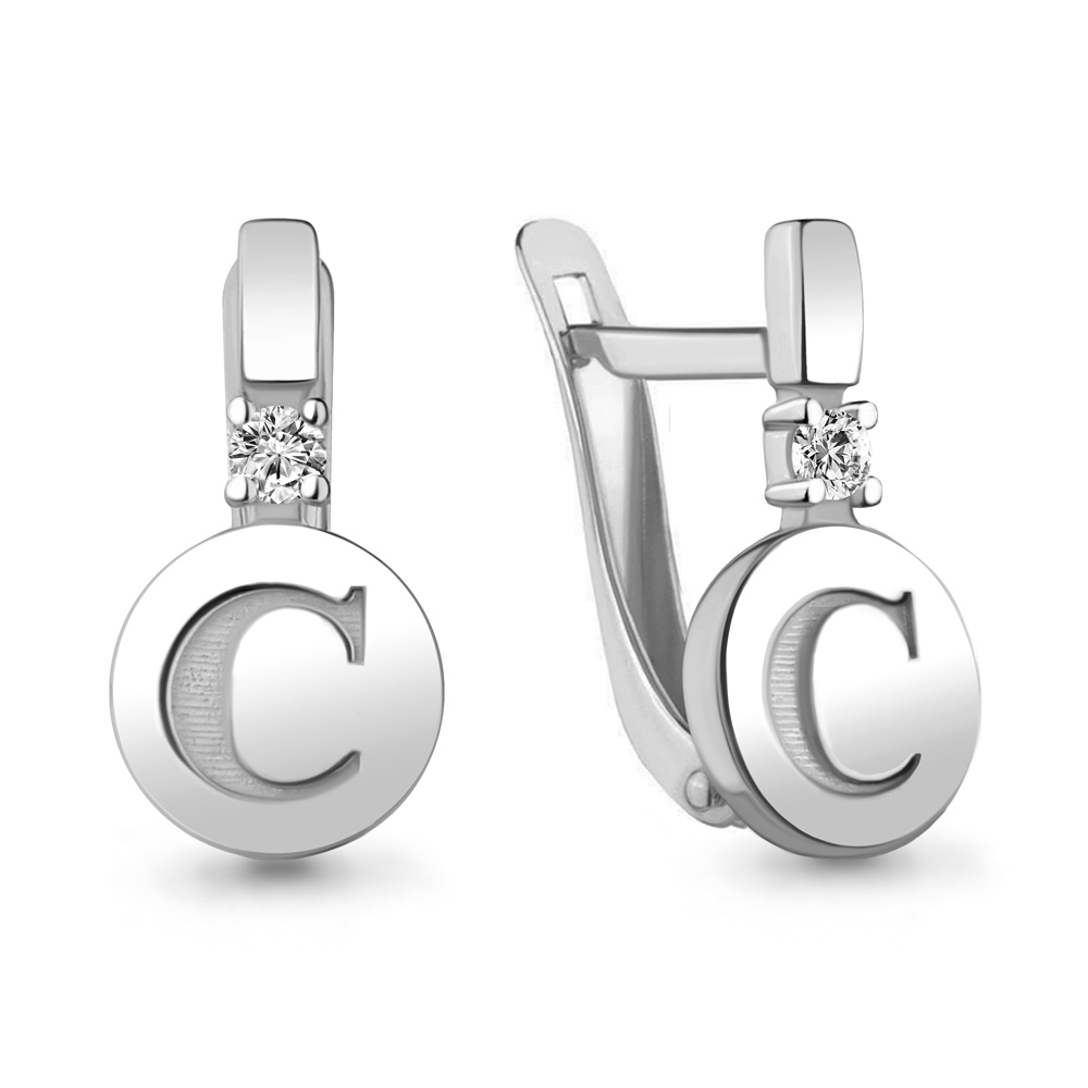 

Серьги из серебра с фианитом Aquamarine Aquamarine 48439А_925_р, 48439А_925_р