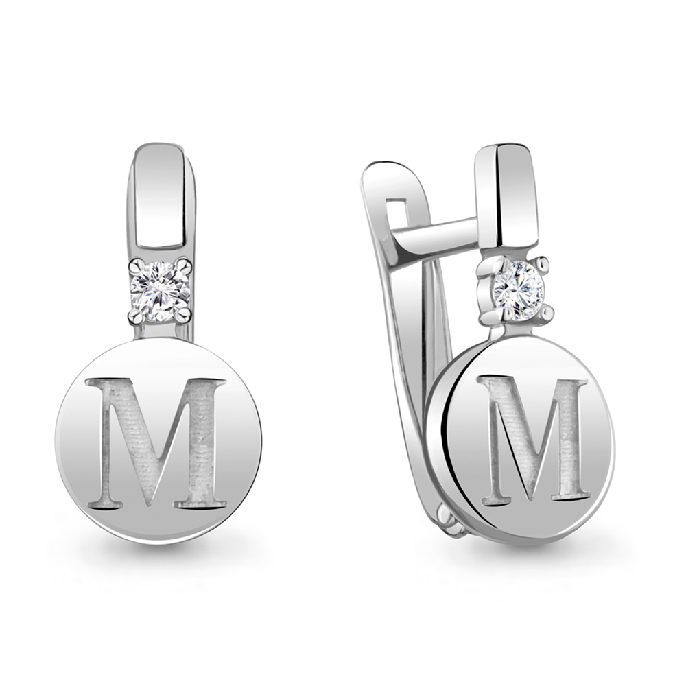 

Серьги из серебра с фианитом Aquamarine Aquamarine 48436А_925_р, 48436А_925_р