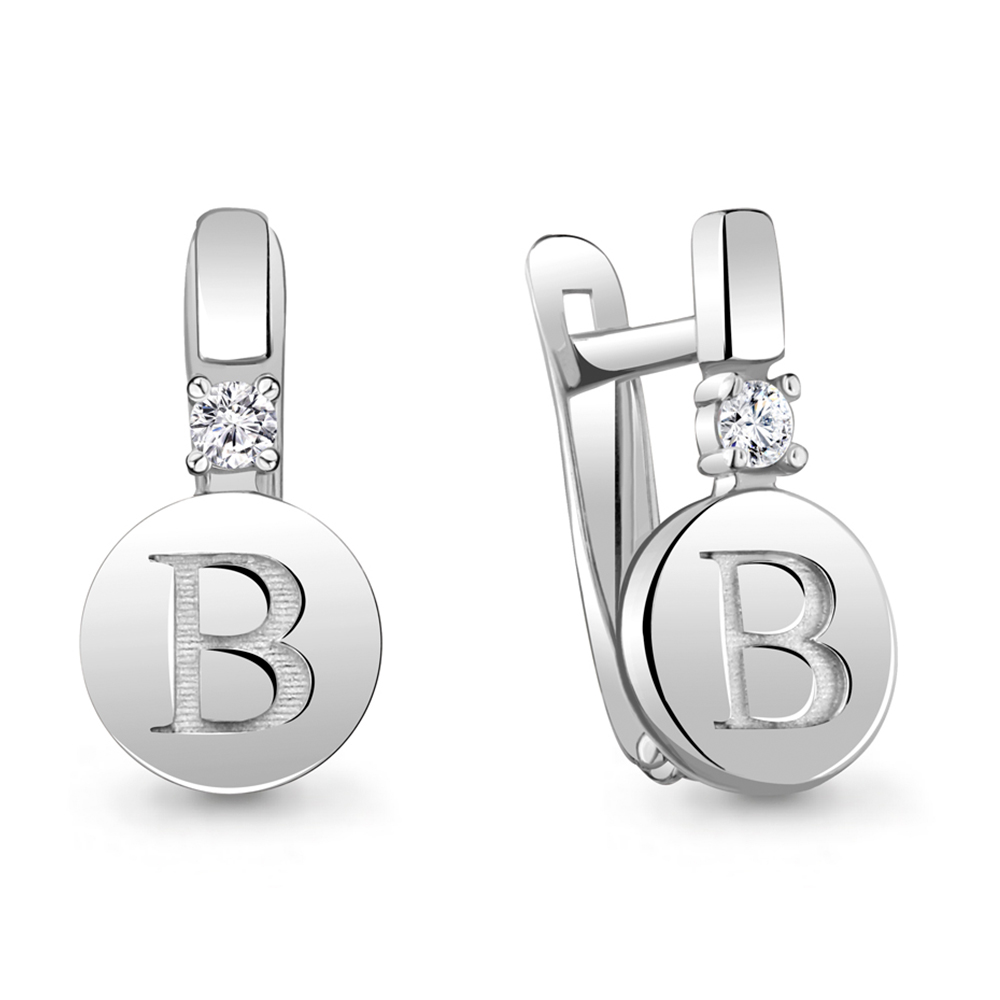 

Серьги из серебра с фианитом Aquamarine Aquamarine 48434А_925_р, 48434А_925_р