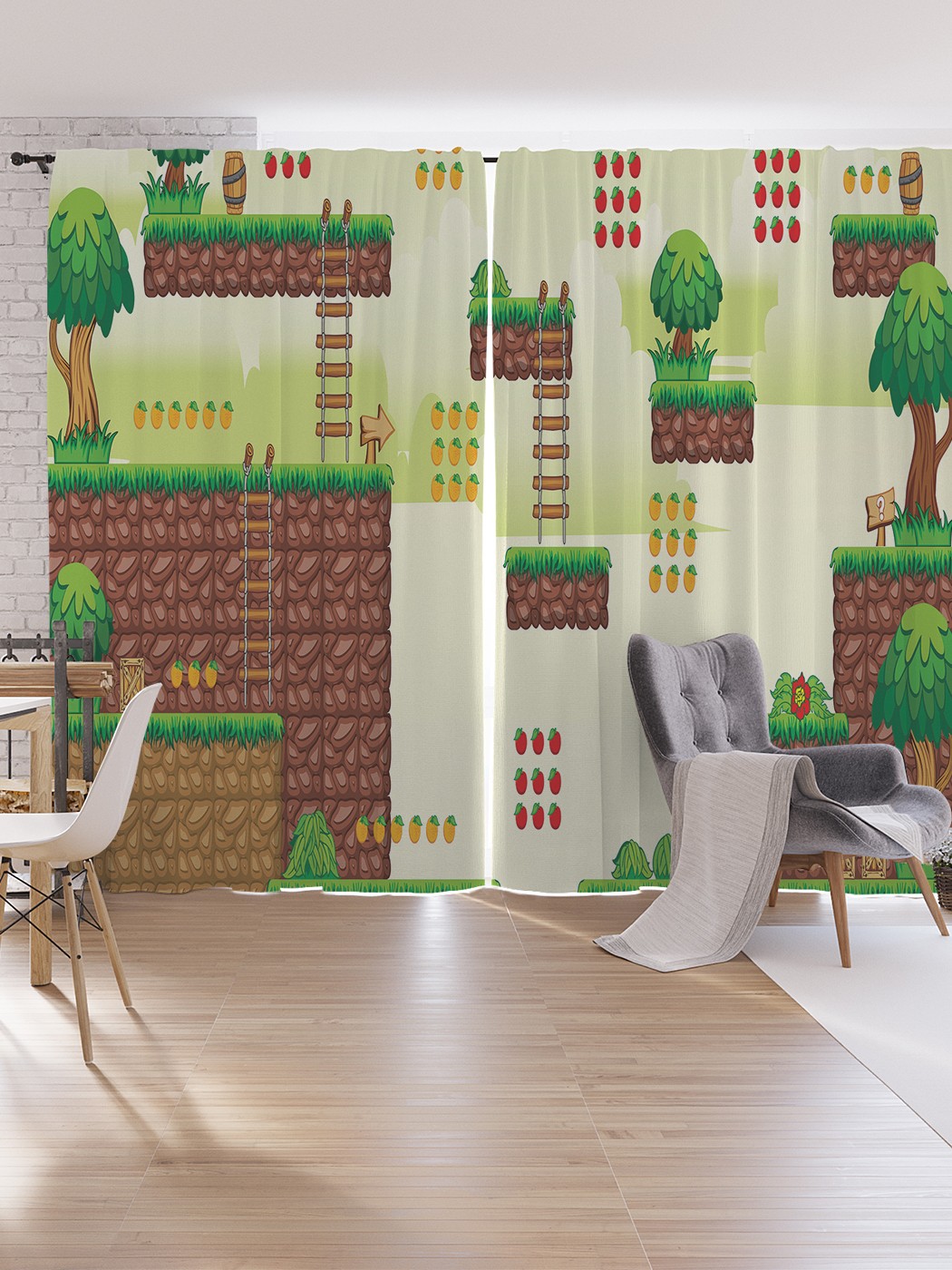 

Шторы под лён JoyArty "Винтажные видео игры", серия Oxford DeLux, 340х265 см, Винтажные видео игры