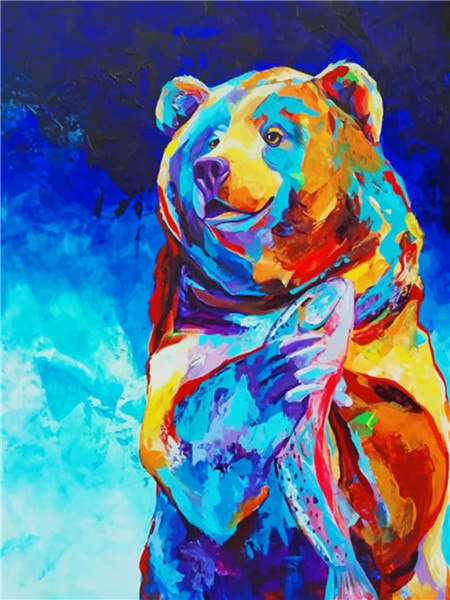 фото Алмазная мозаика стразами ripoma медведь 00114535 30х40 см
